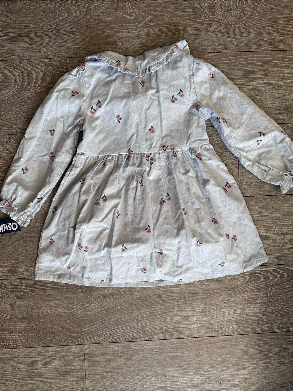 OshKosh B'gosh Light Blue Floral Dress with Pink Flower Print